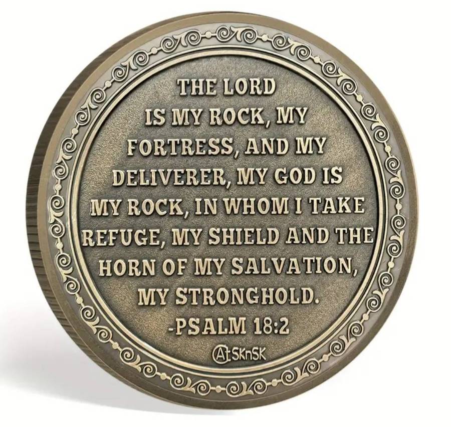 Religious "Anchor & Rock" Commemorative Challenge Coin New in Capsule. "Psalm 18:2 "