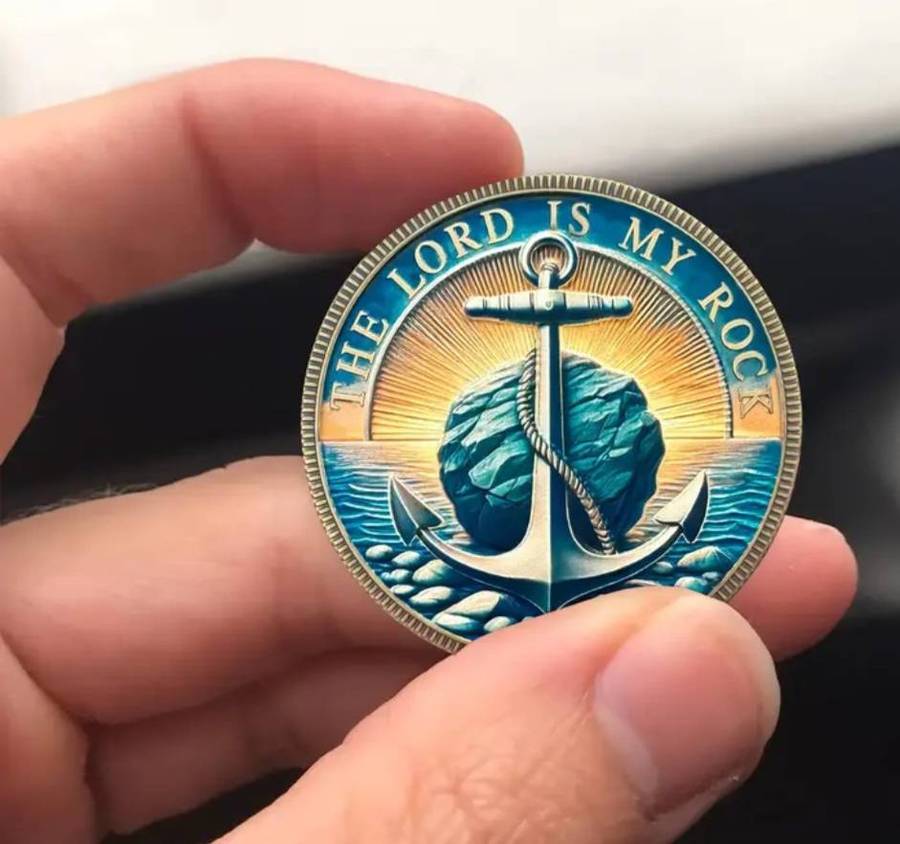 Anchor & Rock Commemorative Challenge Coin New in Capsule. "Psalm 18:2 "