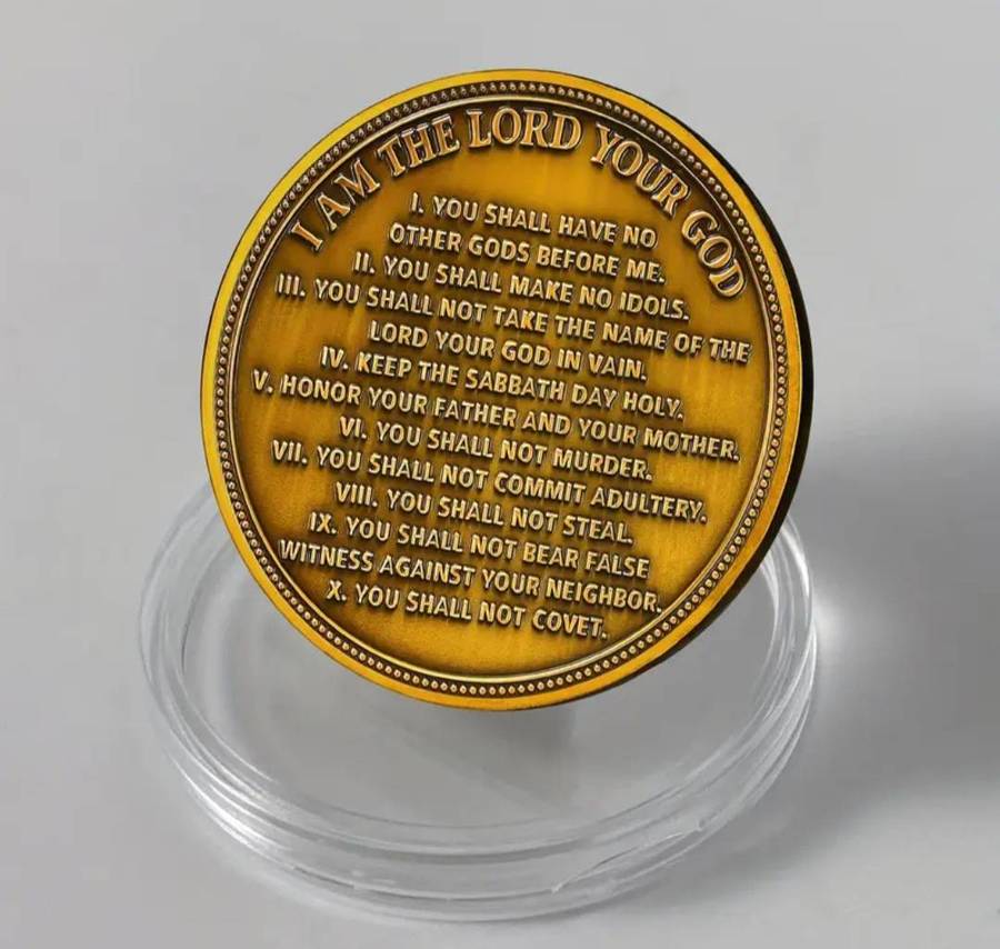 The Ten Commandments Christian Commemorative Coin.New in Capsule