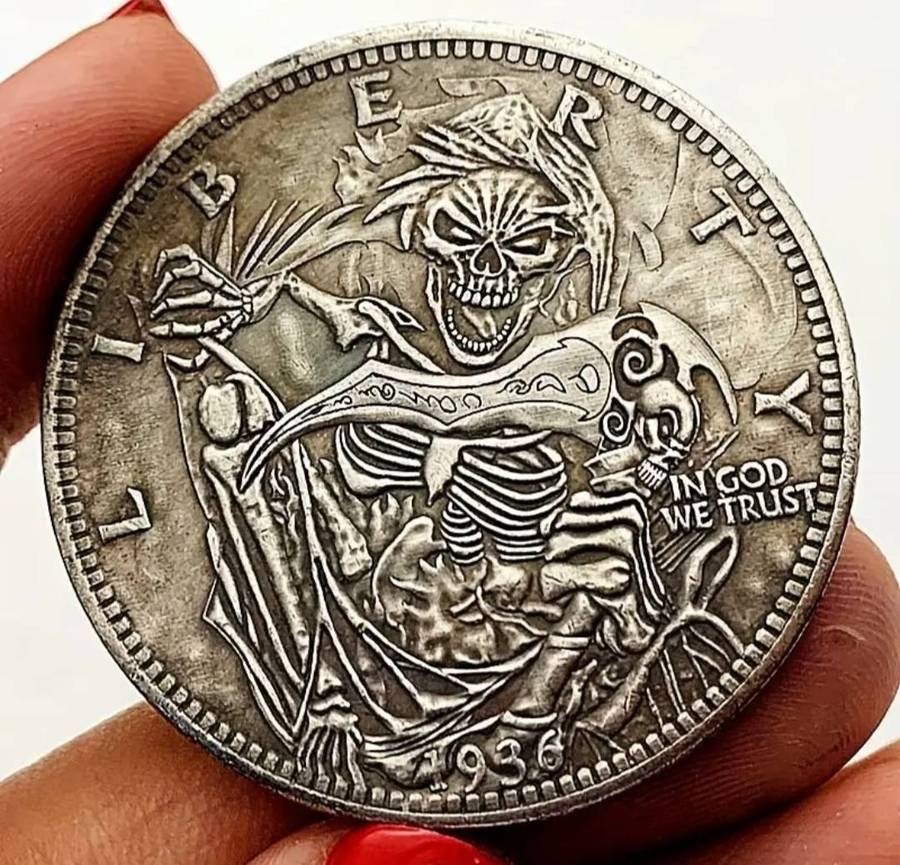 1936 Skull Commemorative coin New Crown size coin.