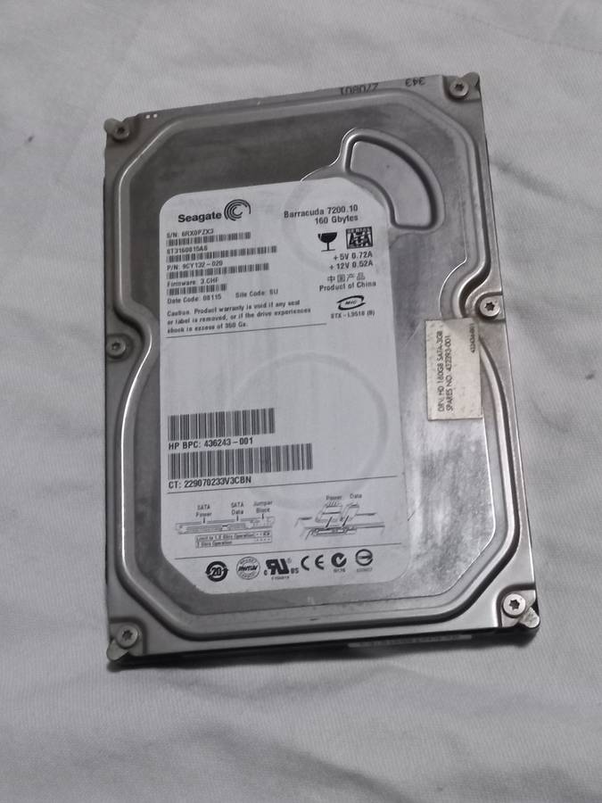Seagate Barracuda 160 gigabyte hard drive