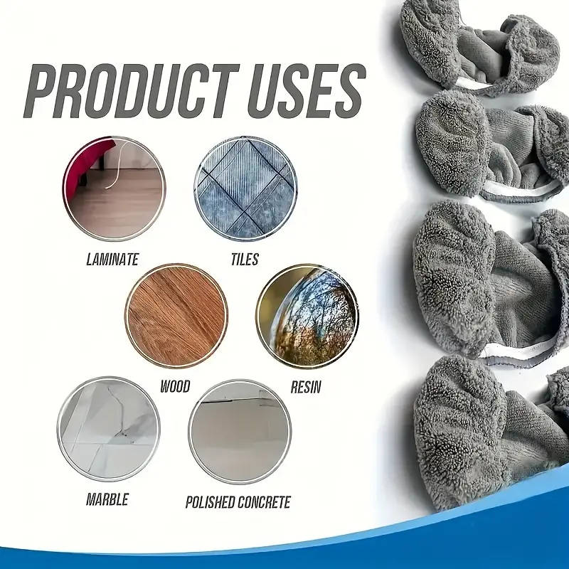 2 pcs Coral Fleece Reusable Microfiber Mop Pads