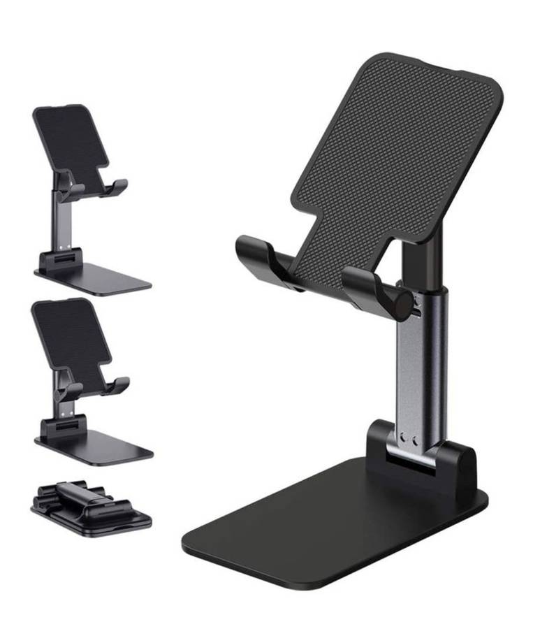 Folding Desktop Stand Holder for Mobile Phones and Tablets up to 11, Adjustable Height and Angle