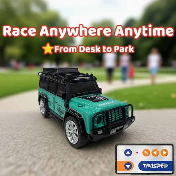 RC Alloy Mini Remote Control Off-Road Vehicle - 2.4GHz Anti-Jamming, LED Flashing Lights 1:64 Scale