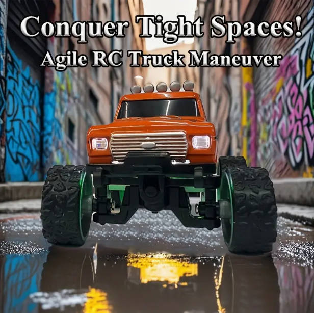 RC Remote Control car 1:64 Scale Alloy Off-Road Truck - 2.4G Car with 3-Speed LED Flashing Lights