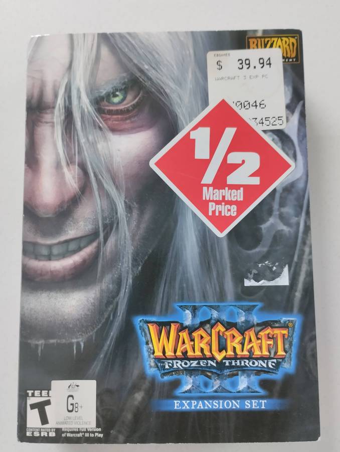 Warcraft III & The Frozen Throne Expansion Big Box PC CD-ROM Game Windows 2003