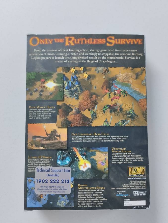 Warcraft III & The Frozen Throne Expansion Big Box PC CD-ROM Game Windows 2003