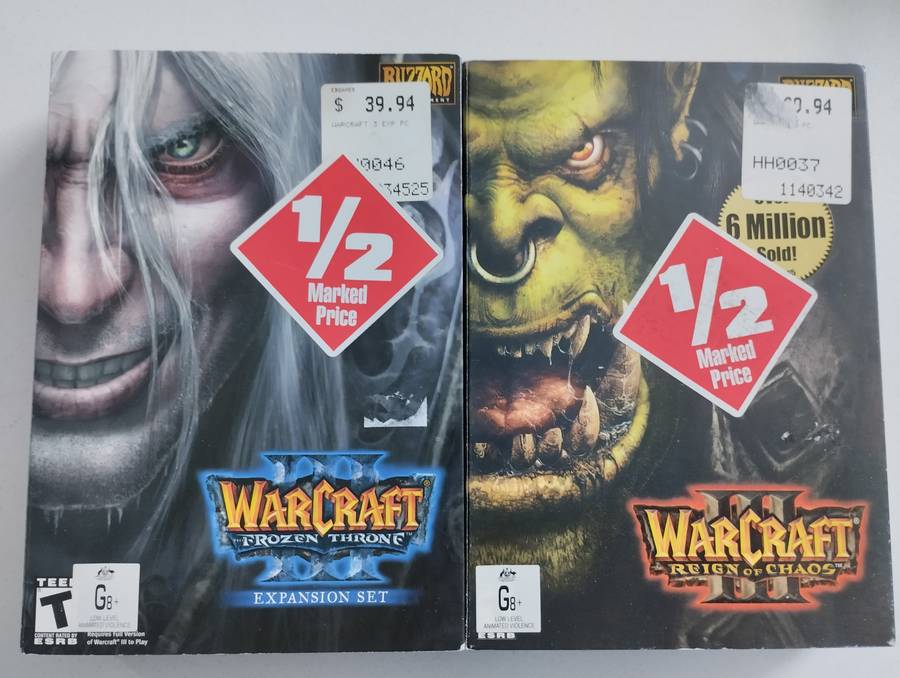 Warcraft III & The Frozen Throne Expansion Big Box PC CD-ROM Game Windows 2003