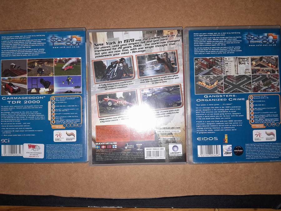 PC Game Bundle - Driver Parallel Lines, Gangsters Organized Crime & Carmageddon TDR 2000