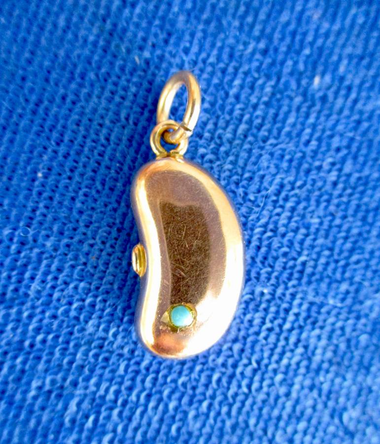 Nine Carat Gold Antique Lucky Bean Charm Birm. 1924!