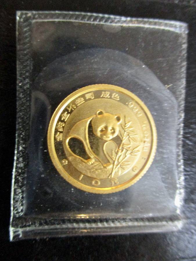 SOLID 24K GOLD PANDA COIN 1/10 OUNCE RARE 1988 SEALED!