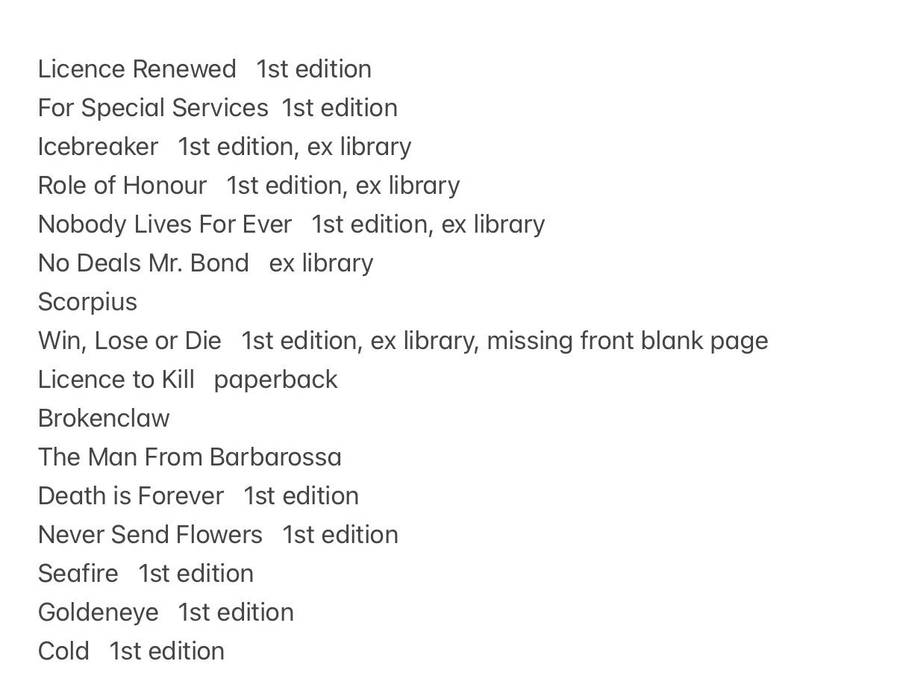 Complete Set of James Bond 007 Books by John Gardner