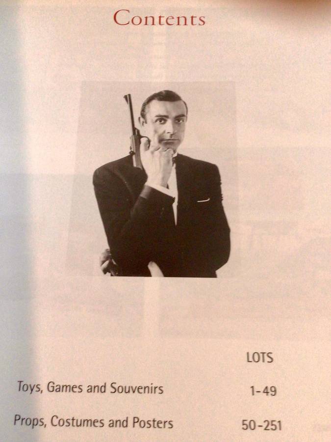 James Bond Movie Memorabilia Auction Catalogue Christies, Feb 2001