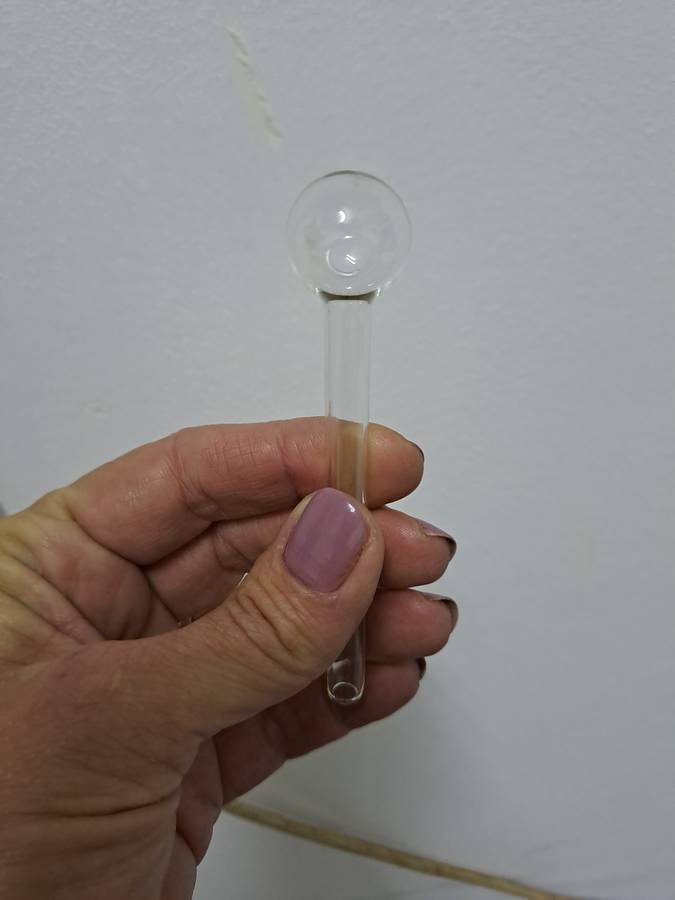 Pyrex Oil Burning Pipe / Clear Crystal Lolly