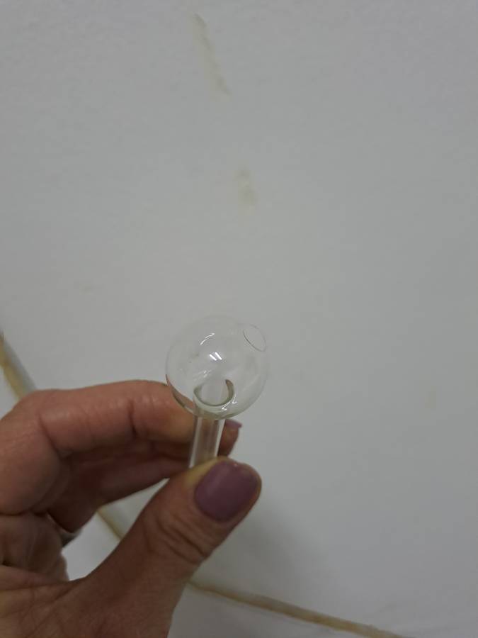 Pyrex Oil Burning Pipe / Clear Crystal Lolly