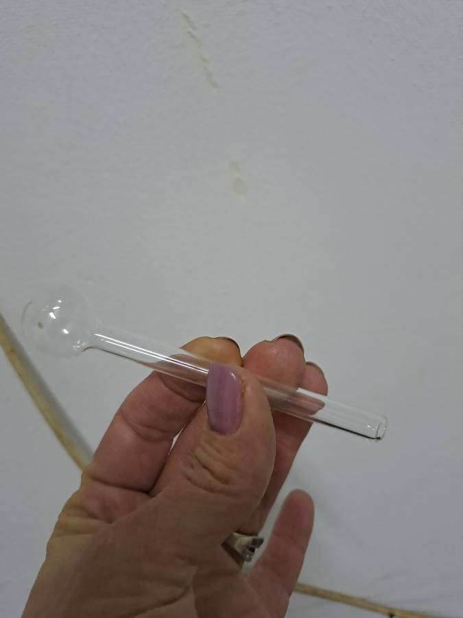 Pyrex Oil Burning Pipe / Clear Crystal Lolly