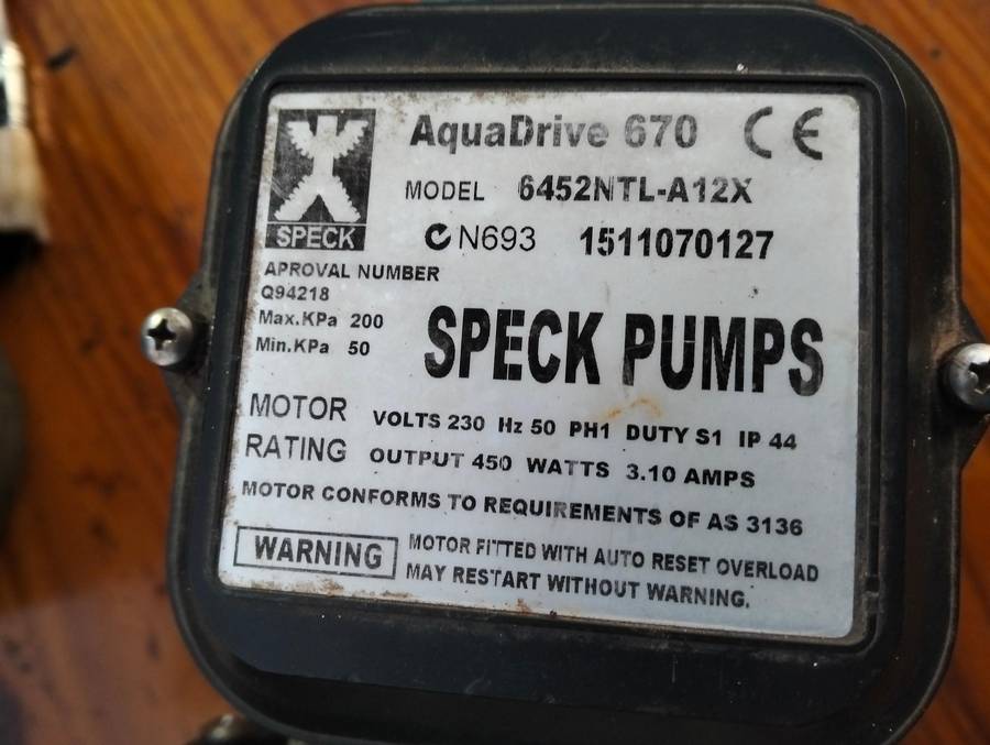 SPECK POOL PUMP -READ CAREFULLY