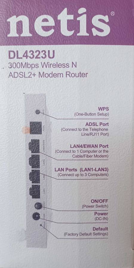 NETIS ADSL2+ WIRELESS N ROUTER