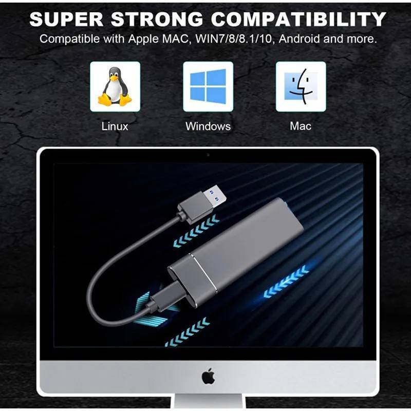Portable SSD 1TB  External Hard Disk High Speed Solid State Drive USB3.1 Type-C Storage Device