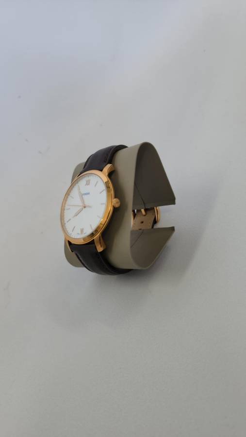 Fossil men's watch the Minimalist rosè in brown leather - preowned
