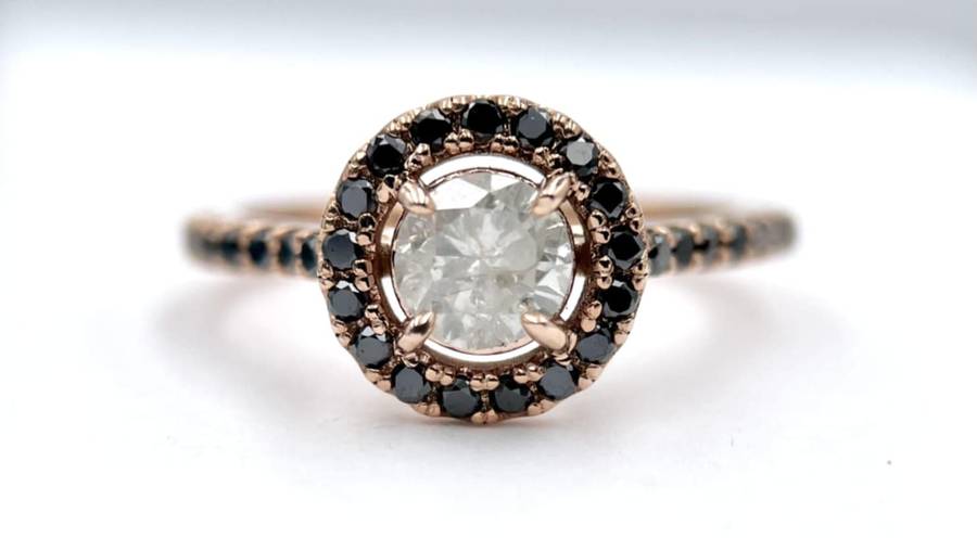 9ct Rose Gold 0.60ct Diamond Halo Ring - Evaluation R17 500