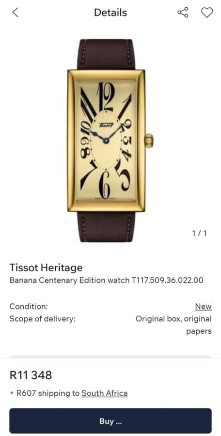 Tissot Heritage Banana Centenary Edition Watch