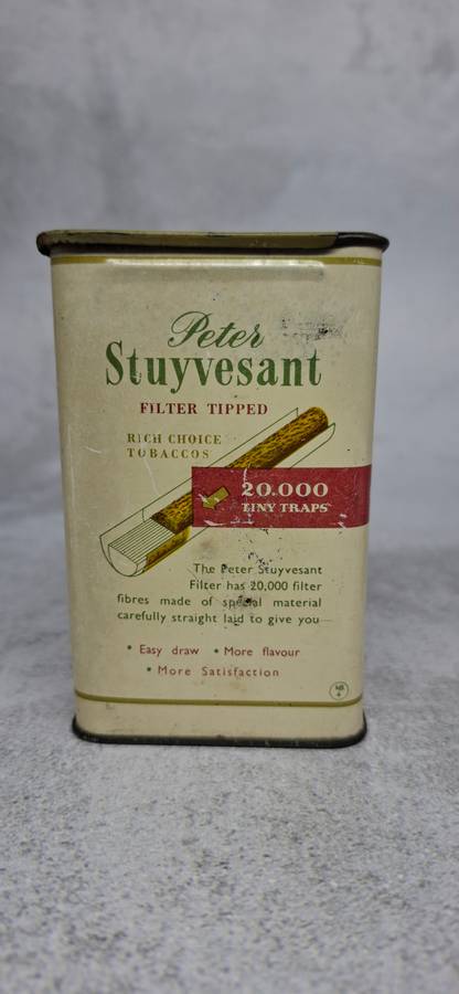 Vintage Set of 2 Peter Stuyvesant Metal Crush Proof Cigarette Boxes