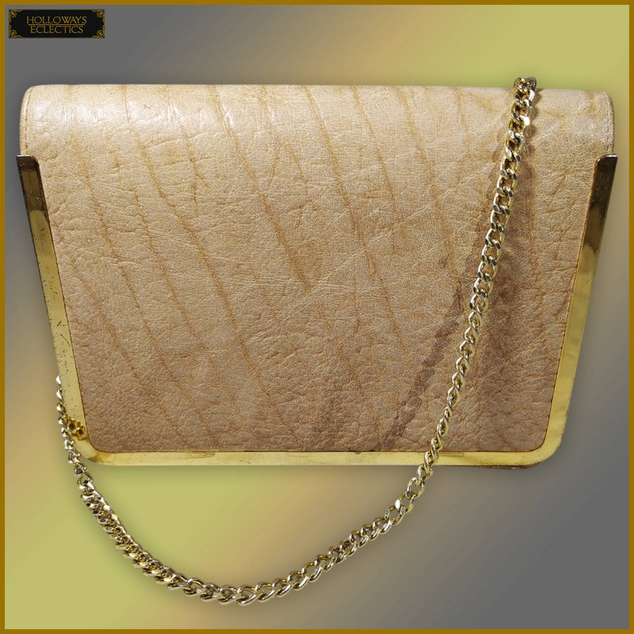 Vintage Genuine Topaz Elephant Hide Purse