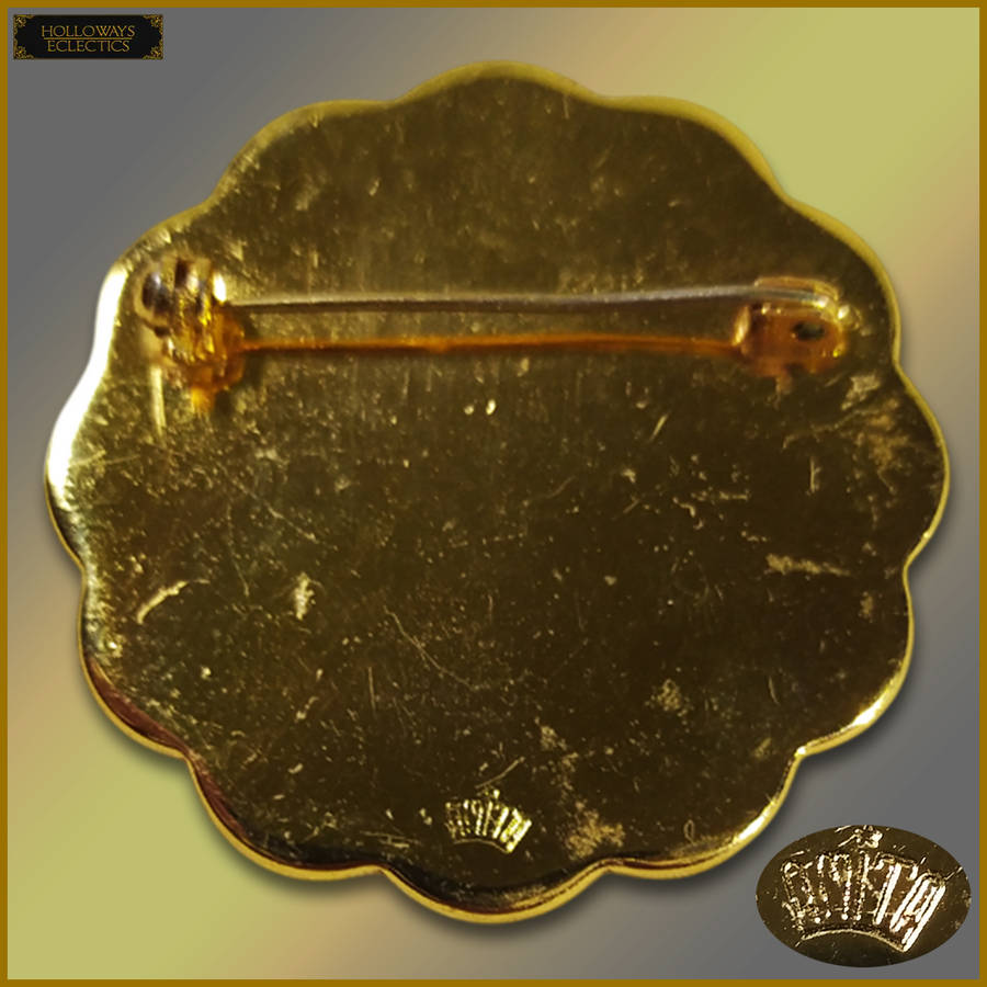 Vintage Japanese Damascene Brooch By Amita