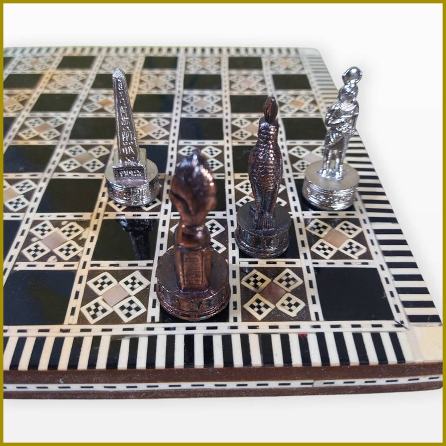 Vintage Egyptian Themed Chess Set