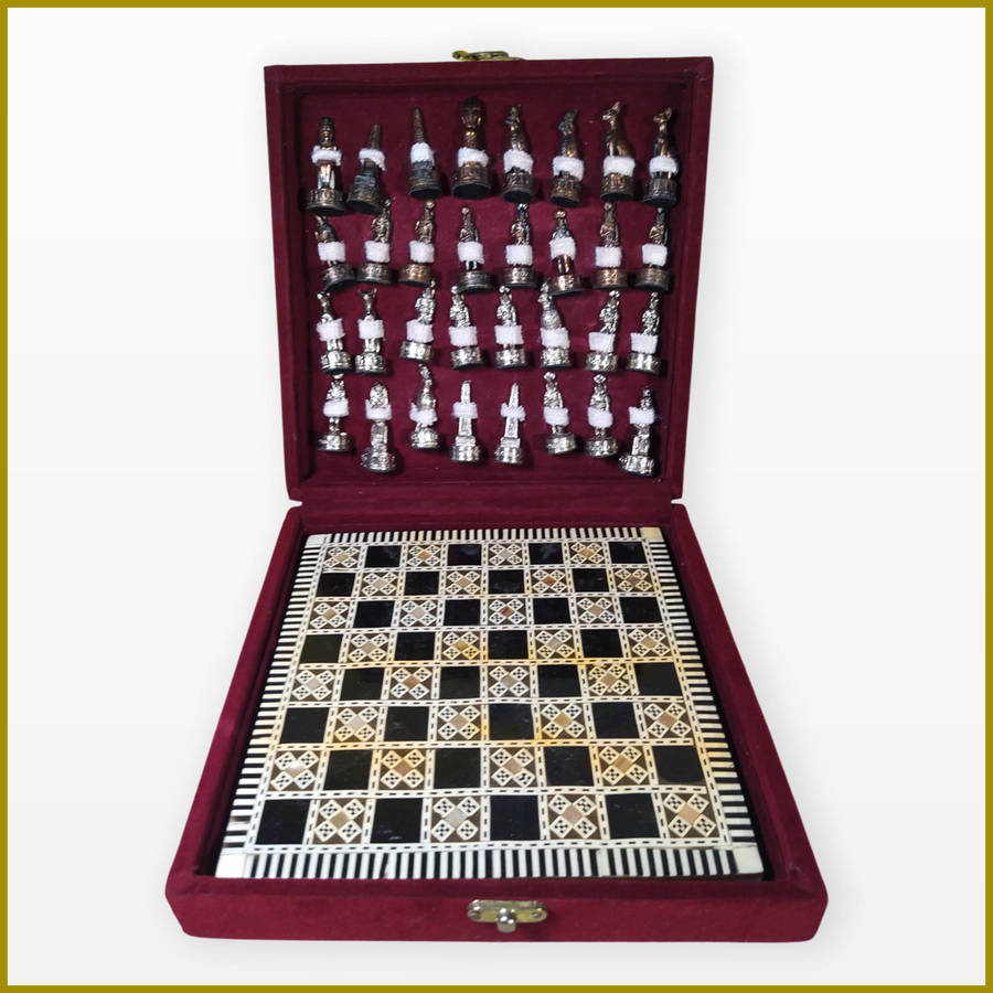 Vintage Egyptian Themed Chess Set
