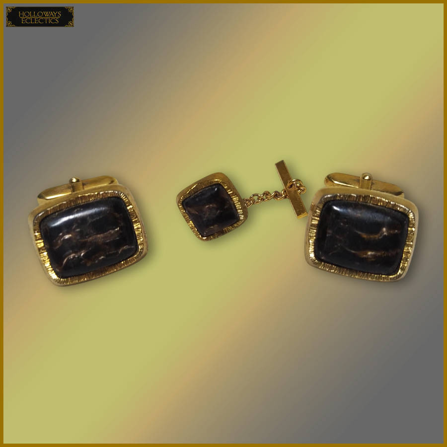 Vintage 22ct Gold Clad Grand Prix Cufflinks