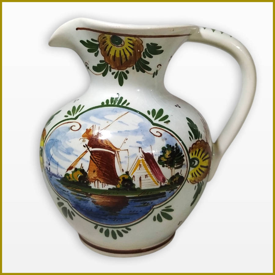 Rare Delft Coloured Milk Jug