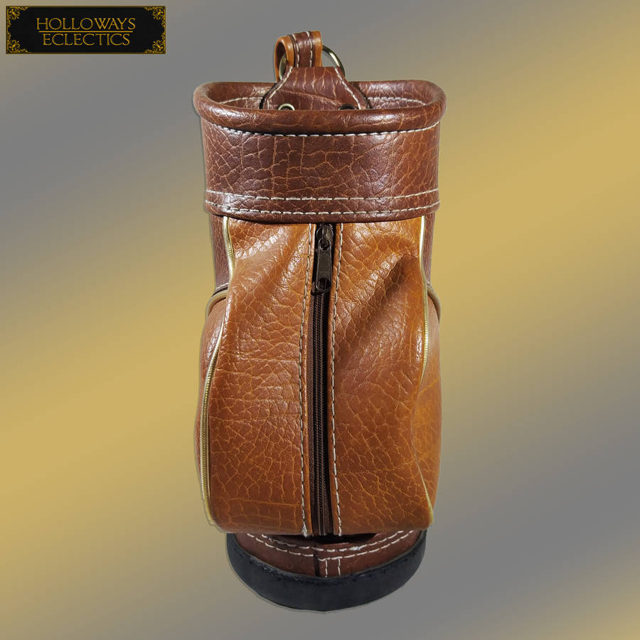 Vintage Leather Miniature Mancave Golf Bag