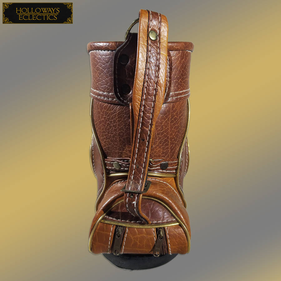 Vintage Leather Miniature Mancave Golf Bag