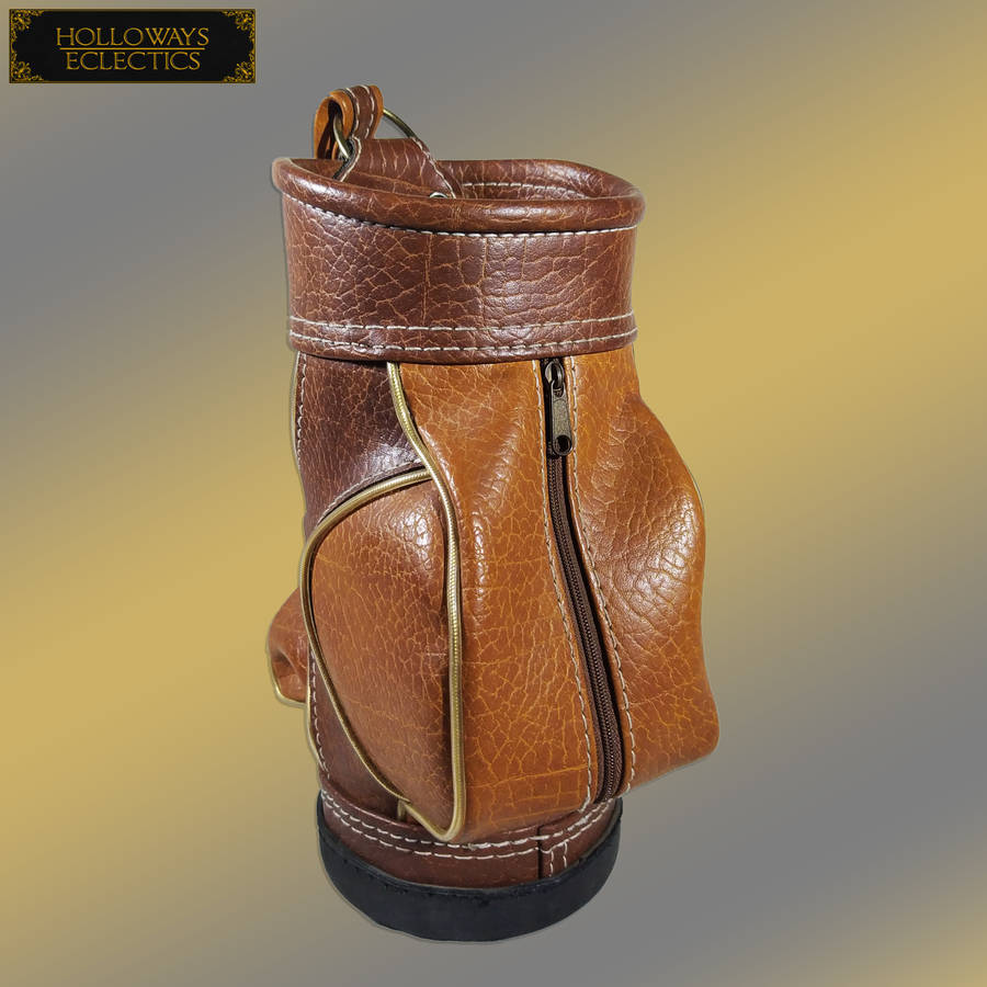 Vintage Leather Miniature Mancave Golf Bag