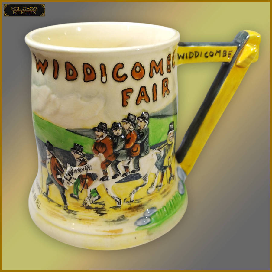 Rare Antique 1930's Crown Devon Widdicombe Fair Musical Tankard Mug