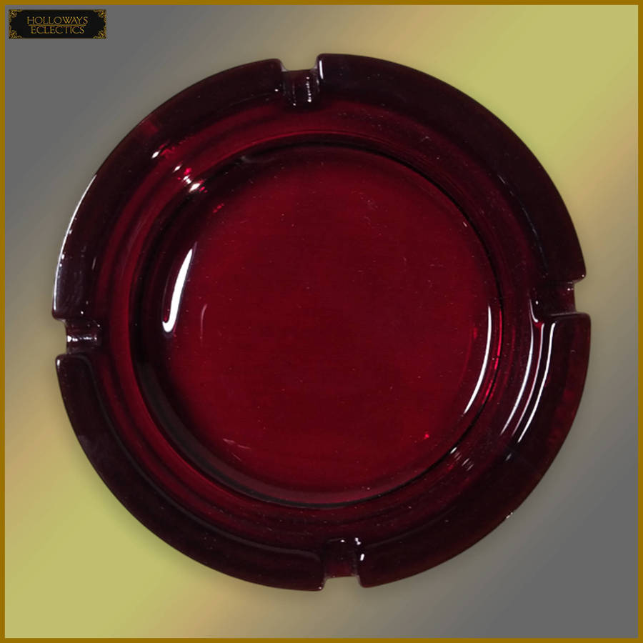 Red Glass Ashtray