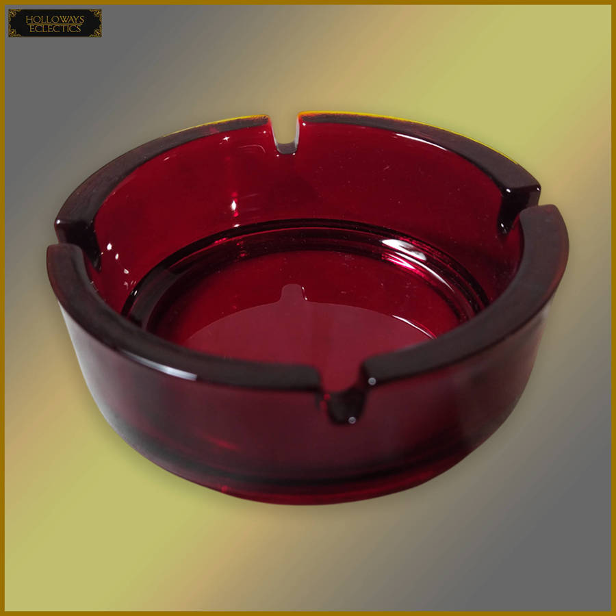 Red Glass Ashtray