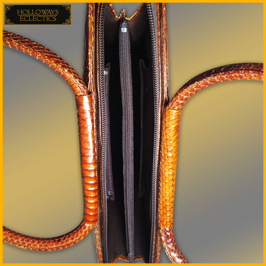 Genuine Custom Snake Skin Leather Hand Bag