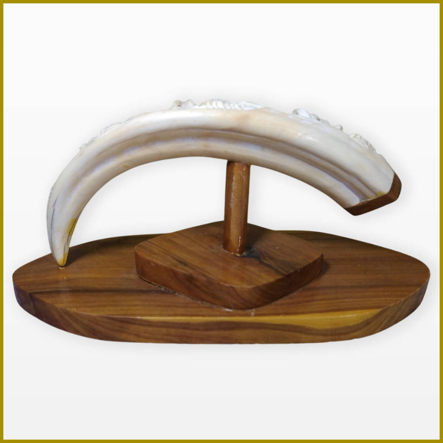 Carved Warthog Tusk Ornament