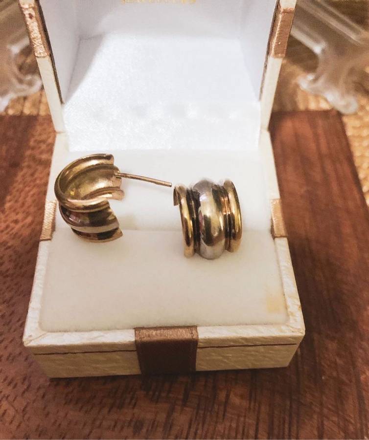9ct gold sterling silver hoops
