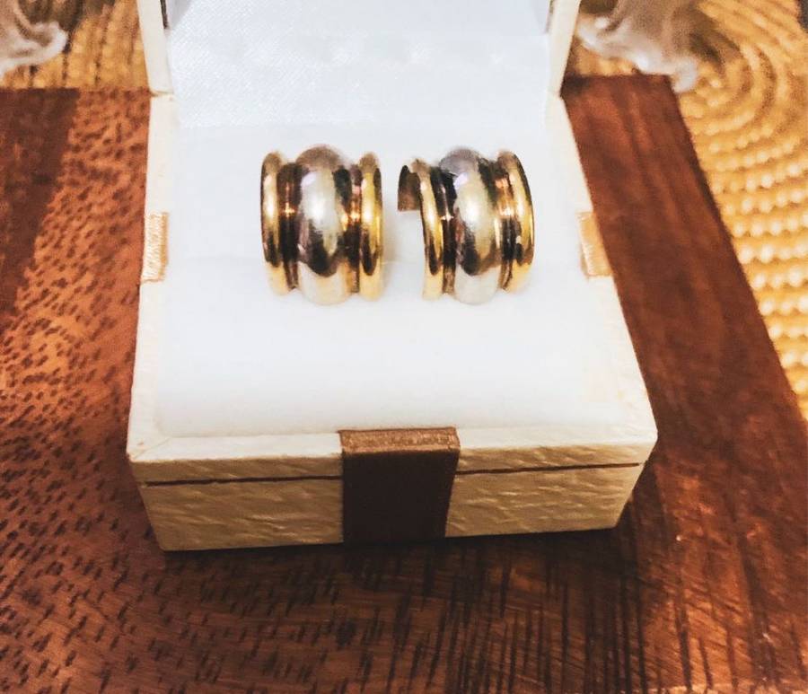 9ct gold sterling silver hoops