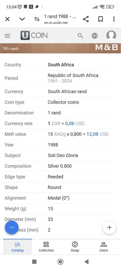 .800 silver - ONE RAND - ODD RING ARNOUND THE RIM!