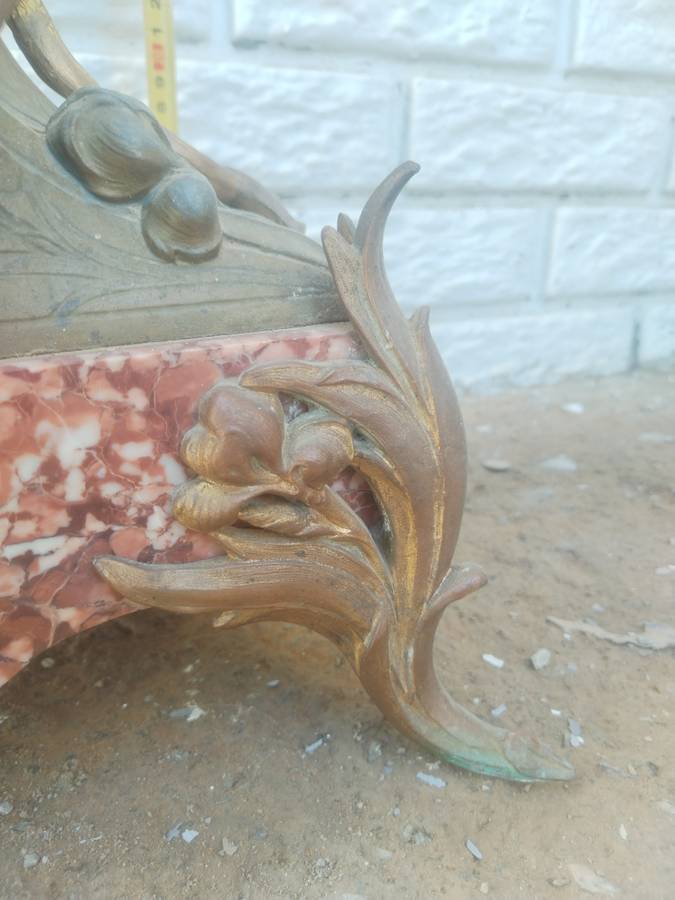 #11 LARGE FRENCH BROCHON 19TH CENTURE MANTLE CLOCK WITH TURNKEY - WORKING ORDER! HIGHT 720MM