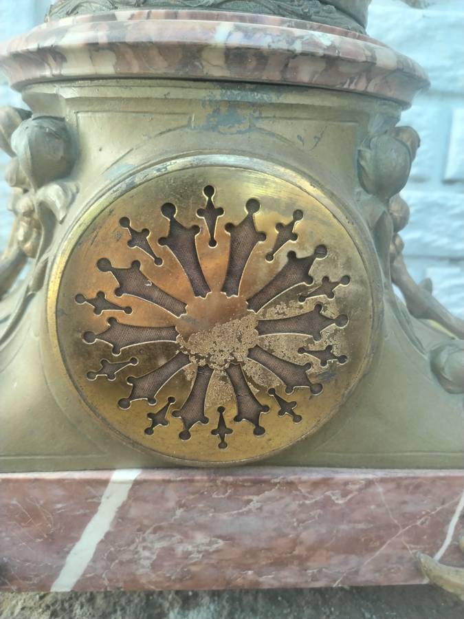 #11 LARGE FRENCH BROCHON 19TH CENTURE MANTLE CLOCK WITH TURNKEY - WORKING ORDER! HIGHT 720MM