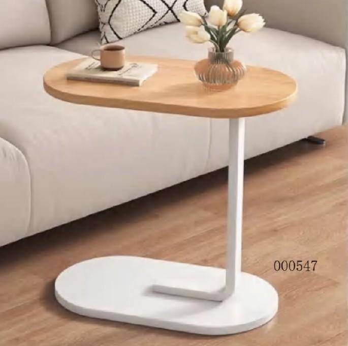 Bedside C-Shaped Coffee Table with Wooden Top
