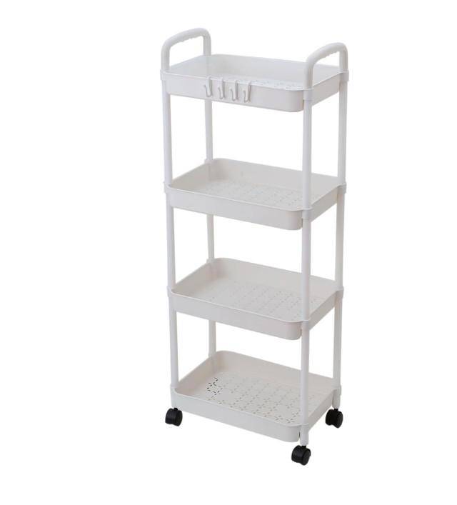 4-Tier Rolling Storage Cart with Lockable Wheels for Home and Office