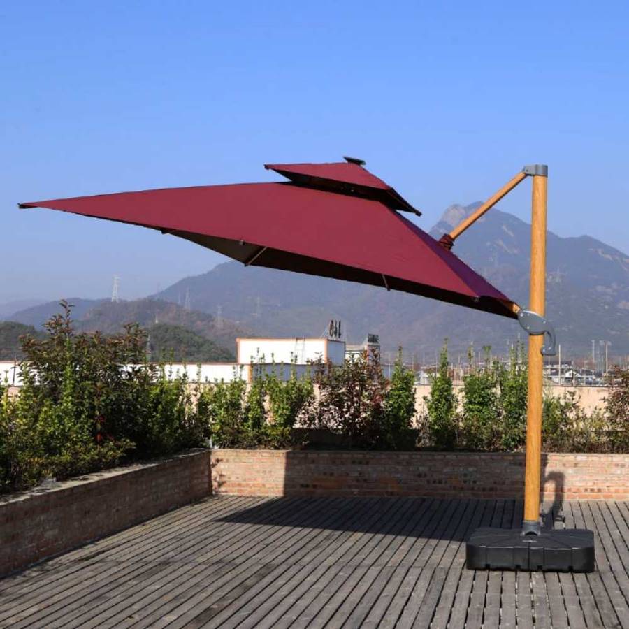 Premium Cantilever Patio Umbrella  Outdoor Offset Umbrella for Garden, Deck, and Poolside Shade