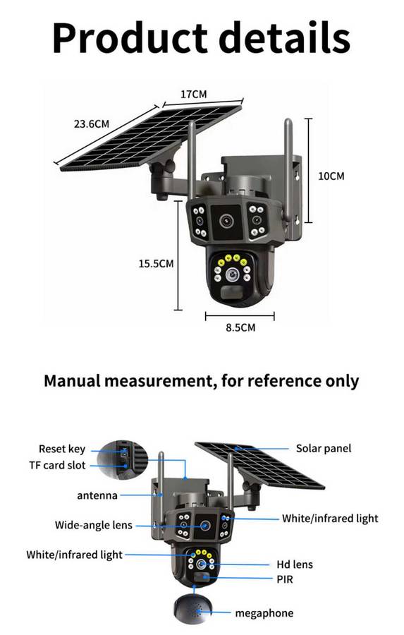 4G WiFi CCTV Surveillance Camera With Solar ,Smart Detection Cloud Storage